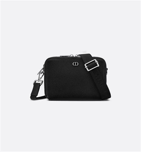 pouch with shoulder strap dior|CD Icon Zipped Pouch with Strap Black Grained Calfskin .